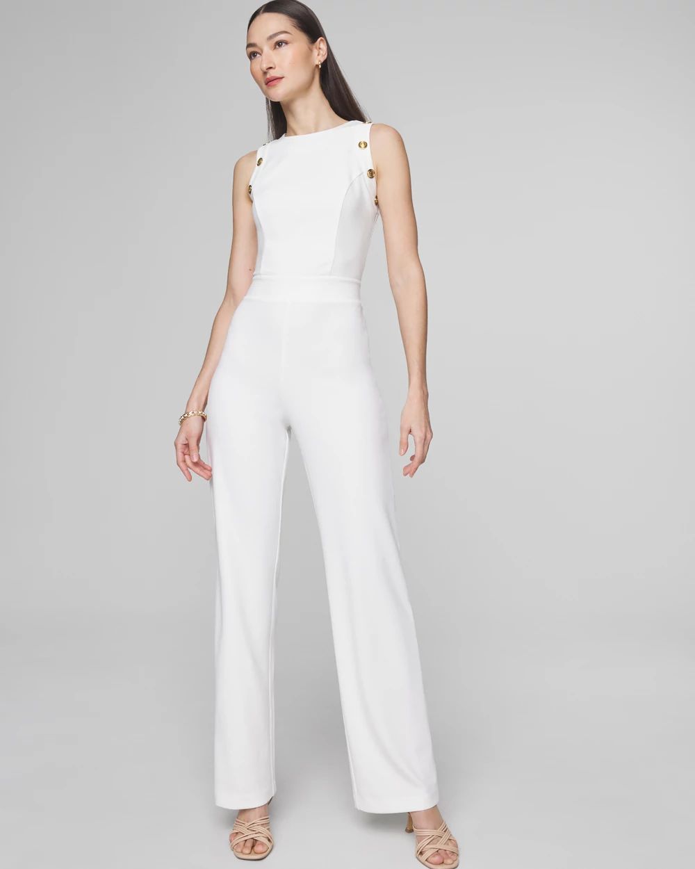 Petite Sleeveless Crest Jumpsuit