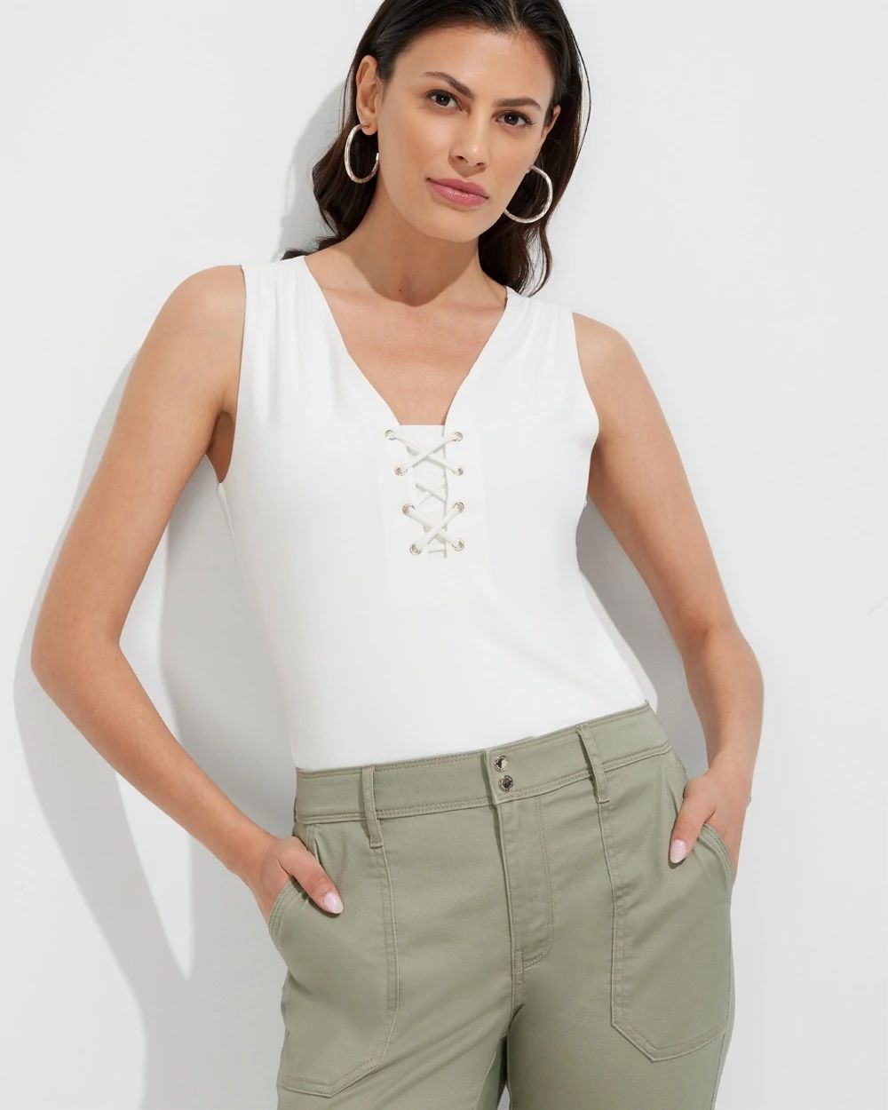 Outlet WHBM Lace-Up Tank Top