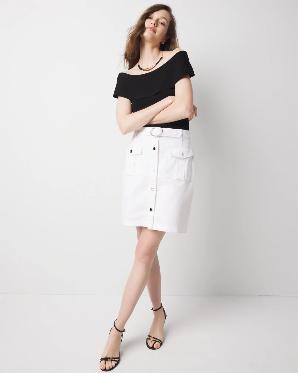 Belted Cargo Mini Skirt click to view larger image.