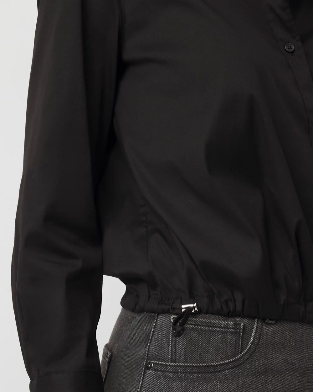 Drawstring Poplin Shirt click to view larger image.