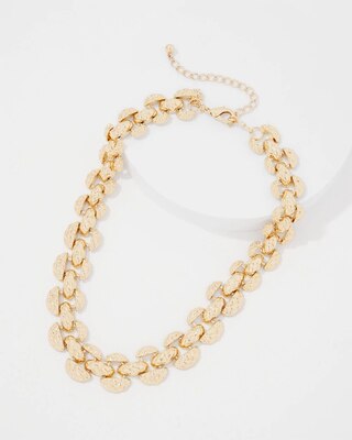 Quilted Metal Statement Necklace click to view larger image.