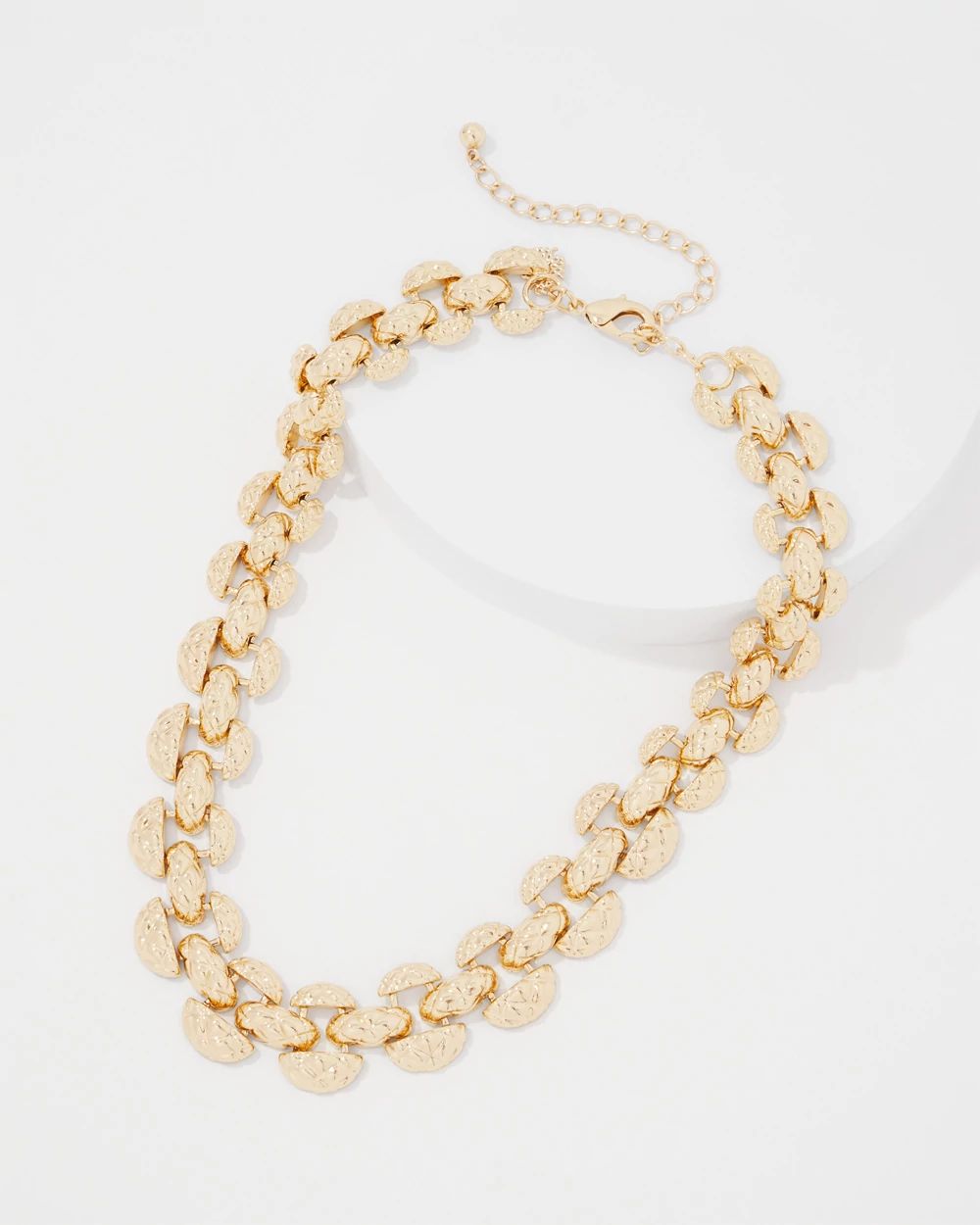 Quilted Metal Statement Necklace