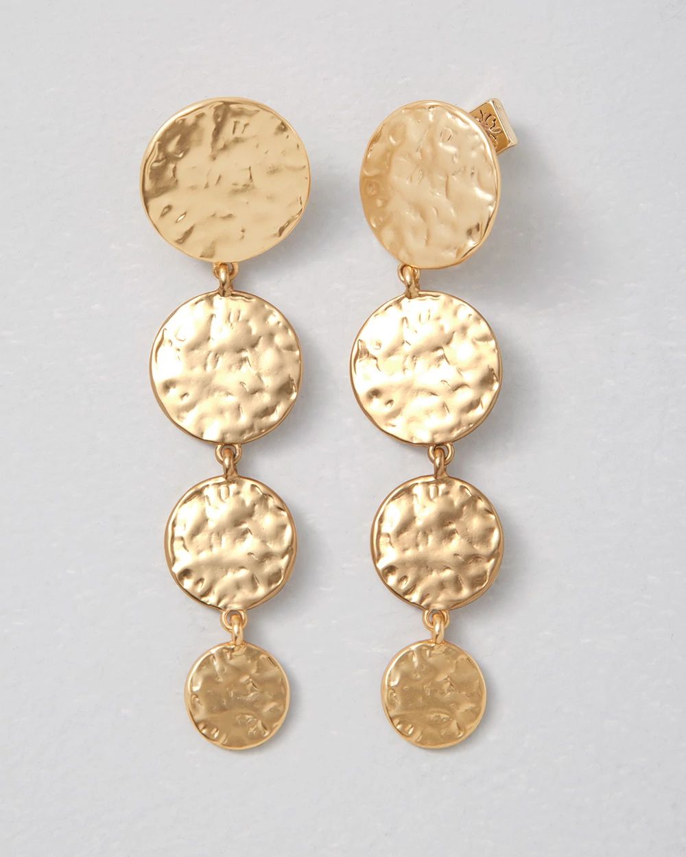 Goldtone Coin Linear Earrings