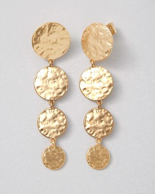 Goldtone Coin Linear Earrings