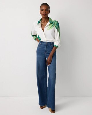 Petite Satin Twill Button Front Shirt click to view larger image.