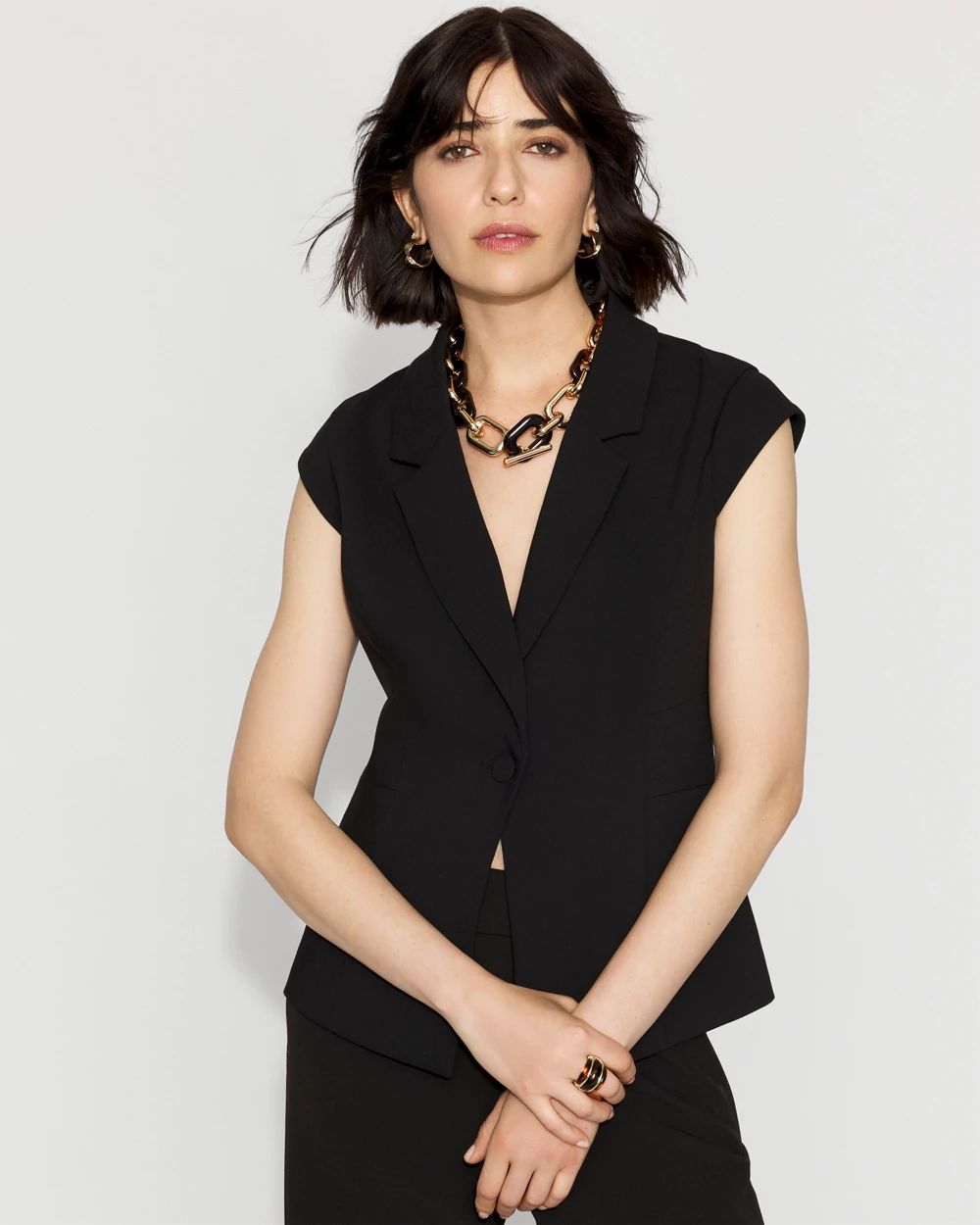 Cropped Tailored Vest