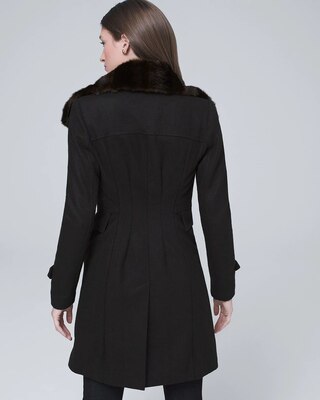 Faux Fur-Collar Coat