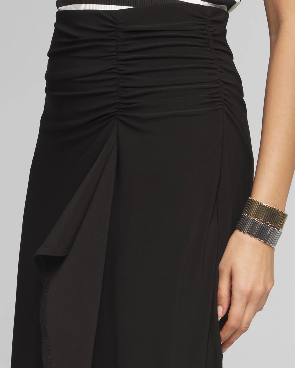 Ruched Matte Jersey Surplice Skirt click to view larger image.