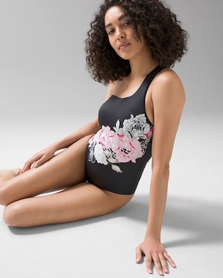 Printed One-Piece Swimsuit click to view larger image.