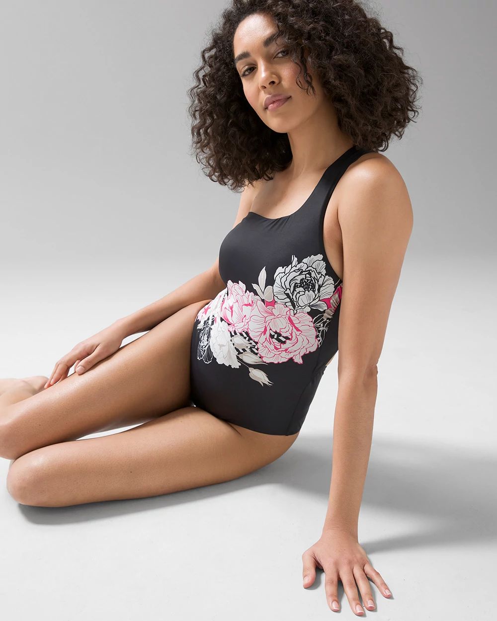 Printed One-Piece Swimsuit click to view larger image.