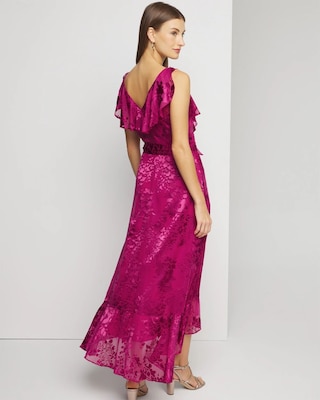 Sleeveless Burnout Wrap Midi Dress