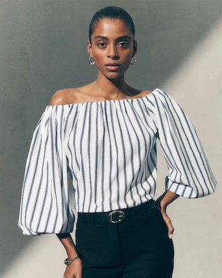 Off-the-Shoulder Drama Sleeve Blouse