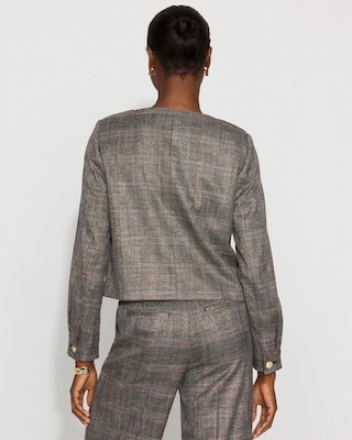 Metallic Plaid Cropped Jacket click to view larger image.