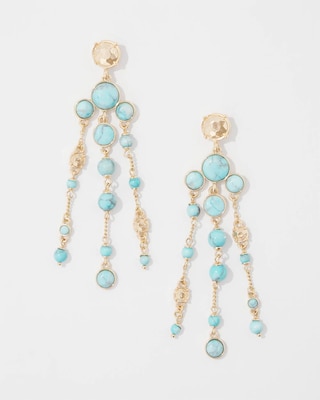 Turquoise + Gold Statement Earrings click to view larger image.