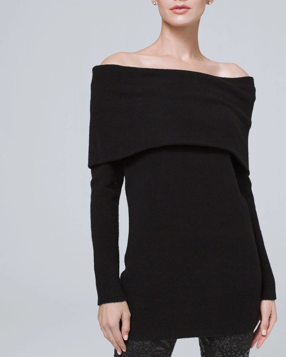 Foldover Off-the-Shoulder Sweater