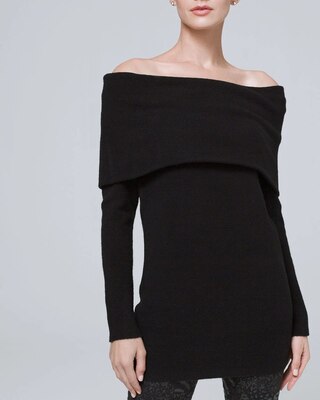 Foldover Off-the-Shoulder Sweater