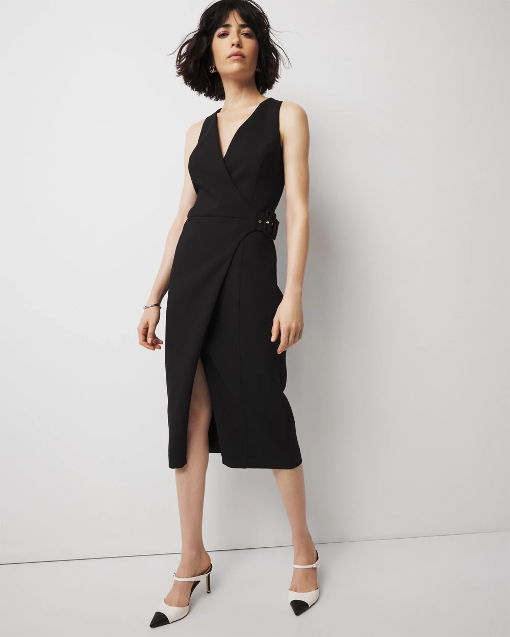 Faux Wrap Sheath Dress