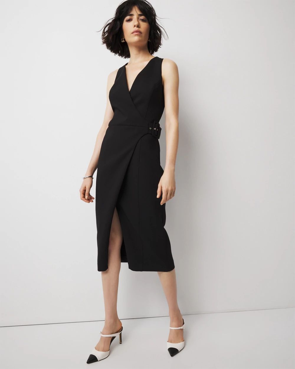 Faux Wrap Sheath Dress