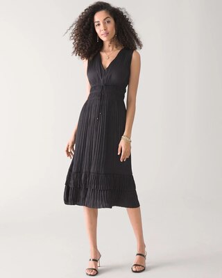 Sleeveless Satin Midi Dress