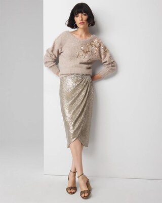 Sequin Wrap Skirt