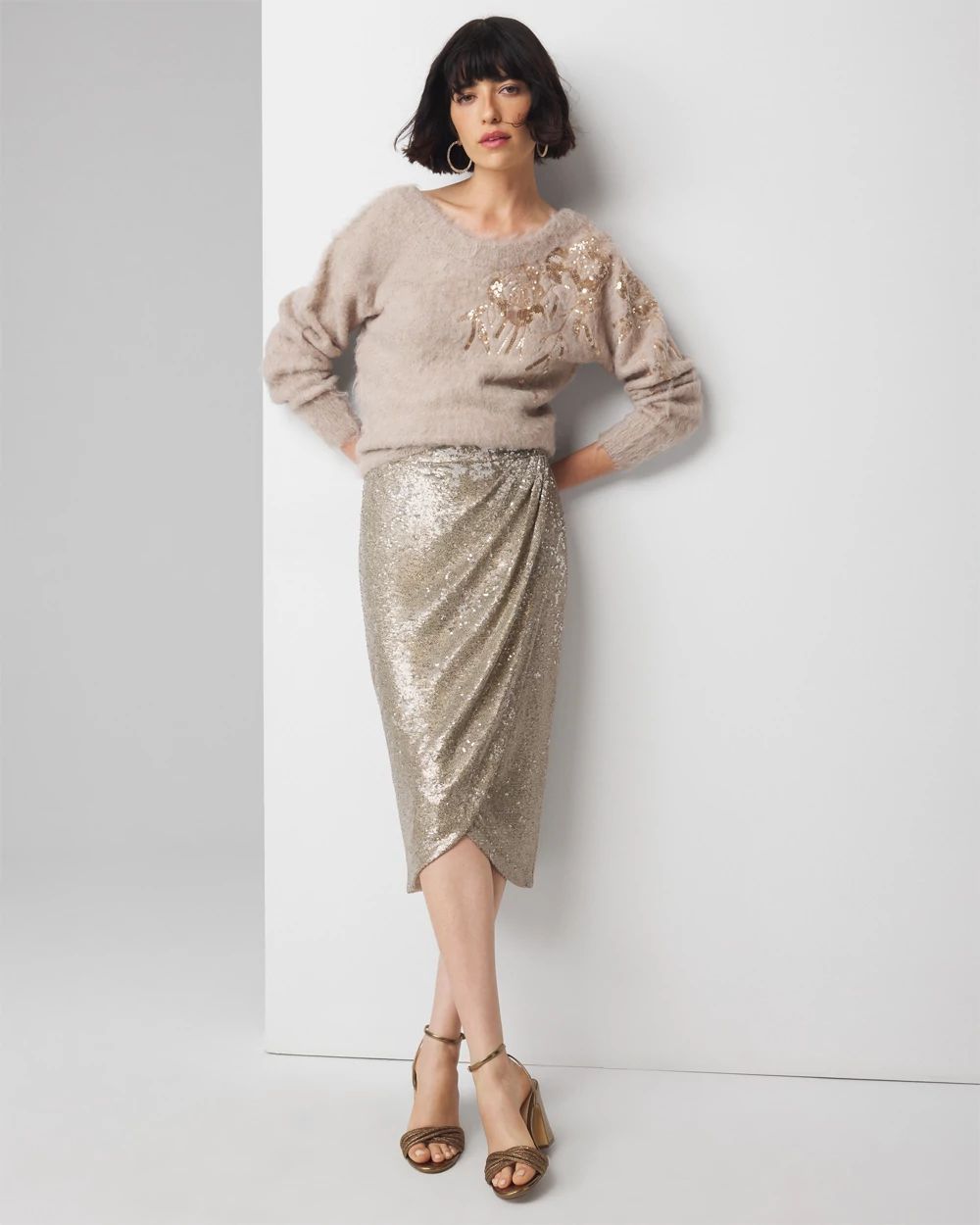 Sequin Wrap Skirt