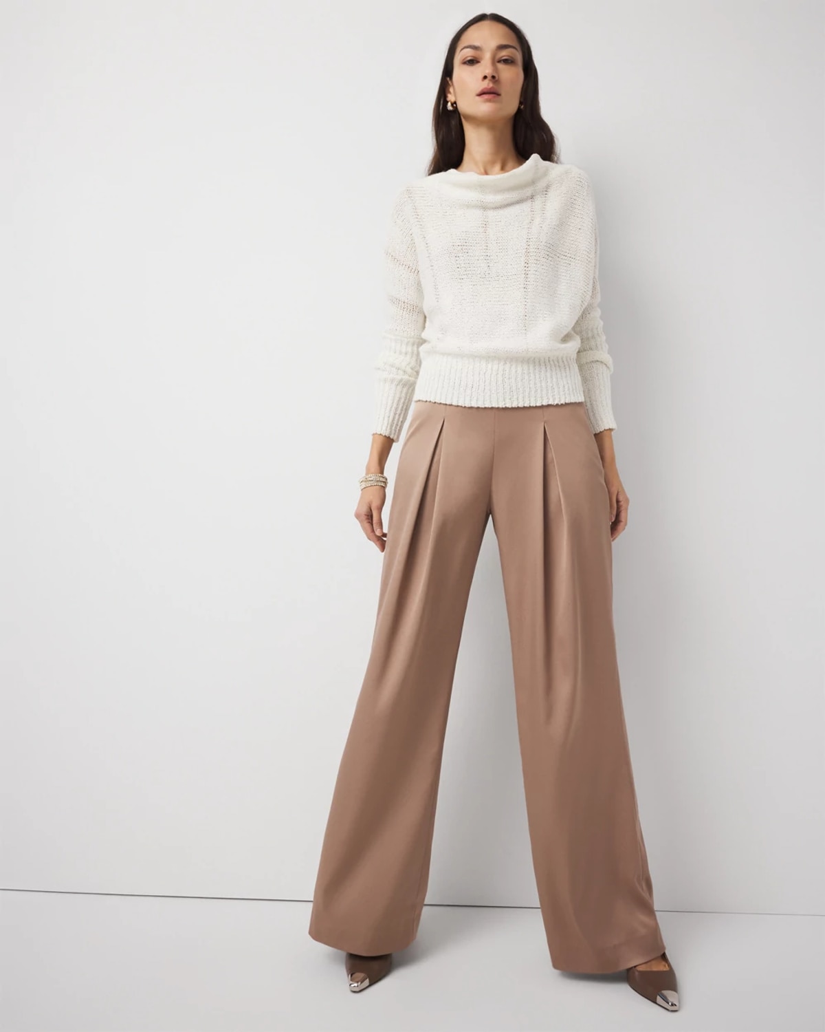 White House Black Market Satin Wide Leg Pants
