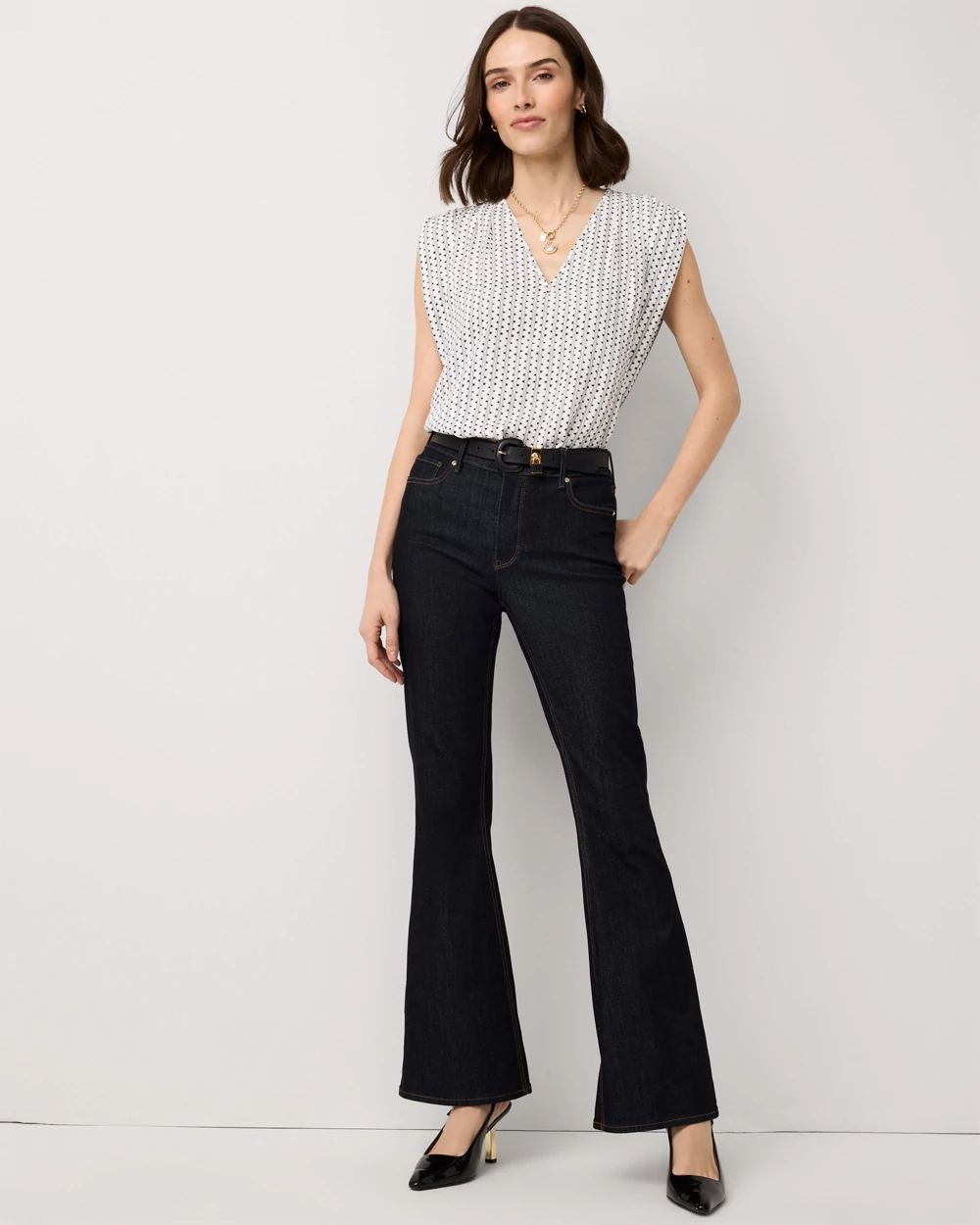 Petite High-Rise Flare Jean