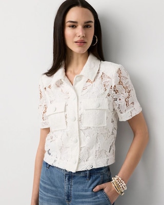 Short Sleeve Lace Jacket