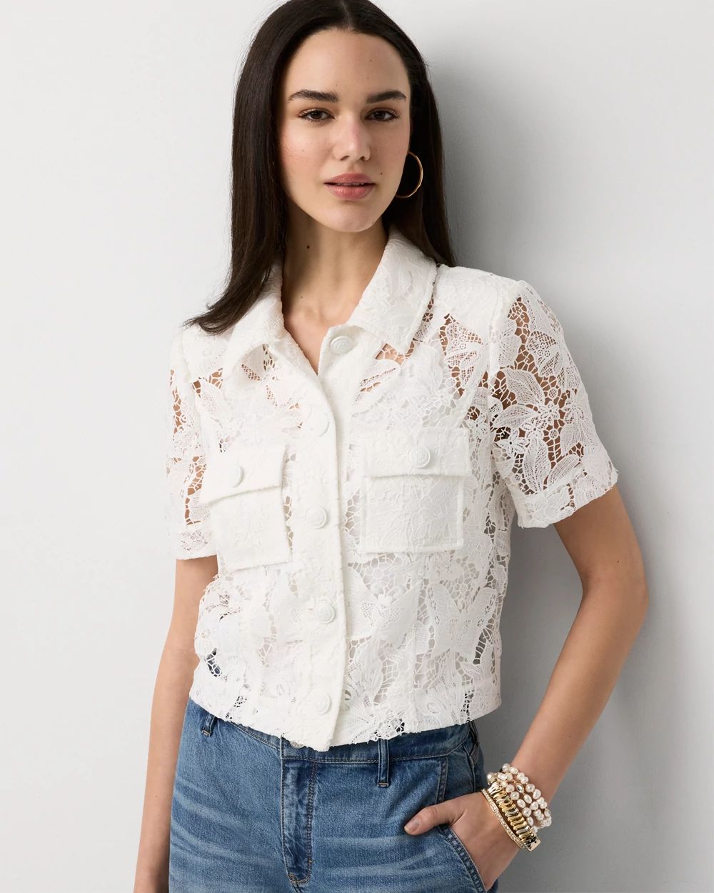Short Sleeve Lace Jacket