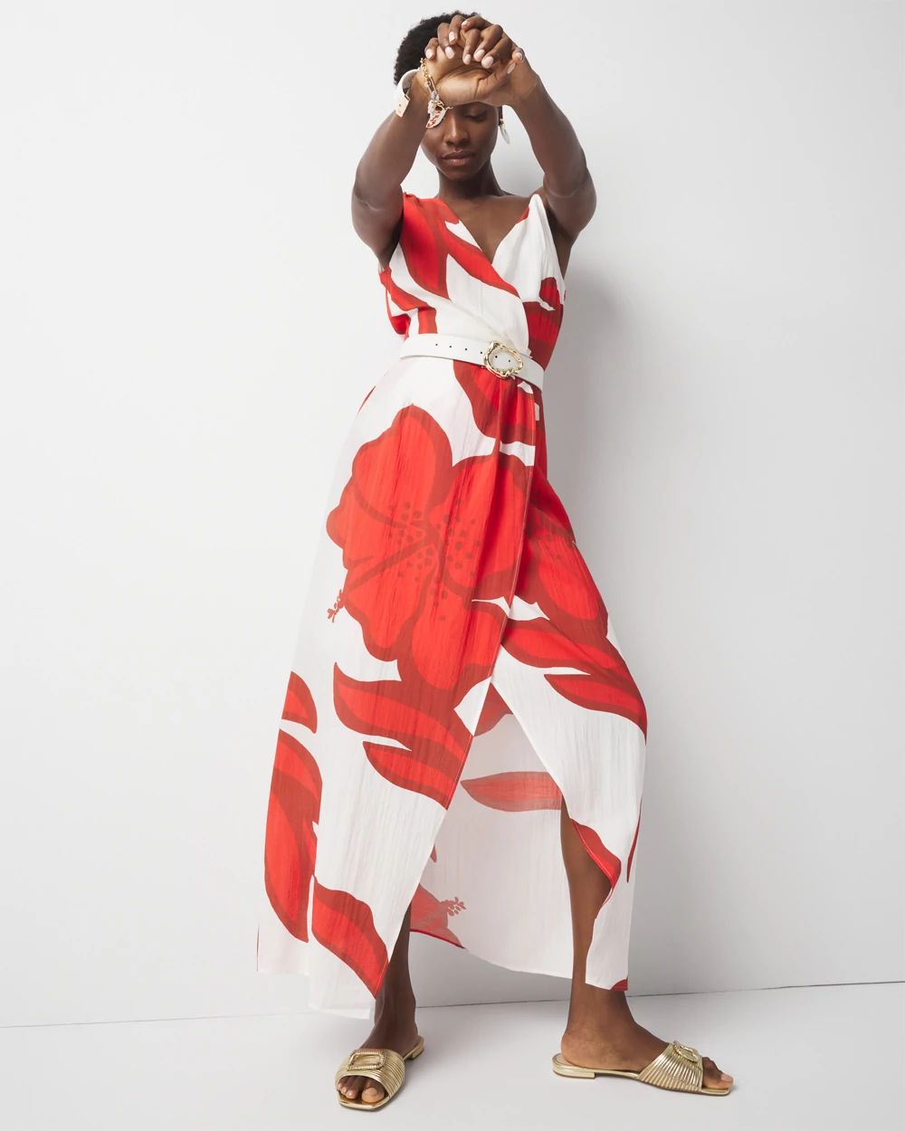 Asymmetric Floral Maxi Dress
