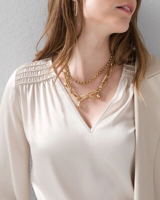 Multi-Strand Convertible Goldtone Chain Necklace
