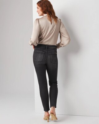 High-Rise Embellished Slim Ankle Jeans click to view larger image.