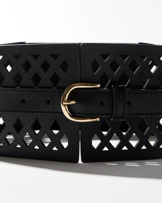 Blk Corset Cutout Belt