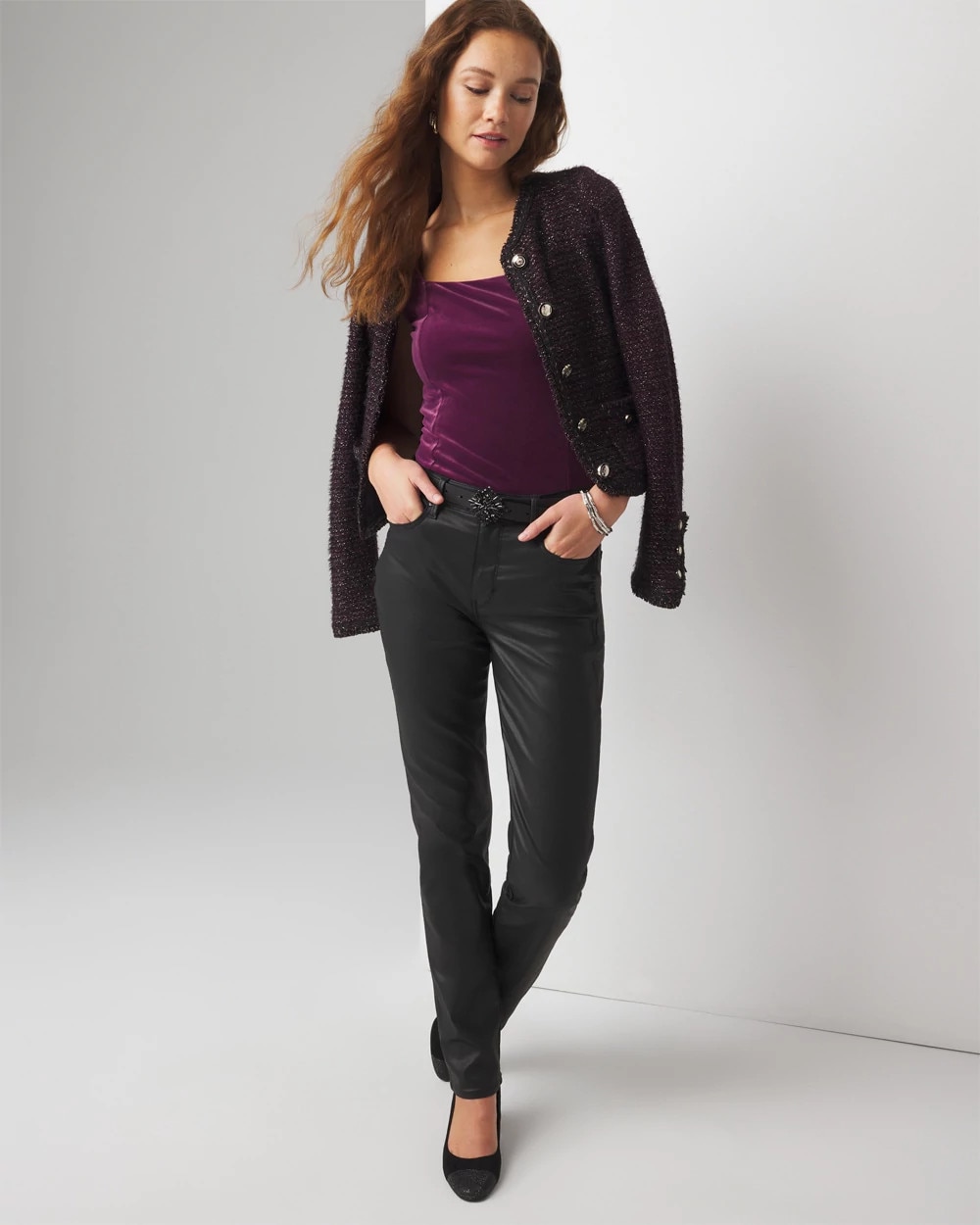 Velvet Cap Sleeve Top