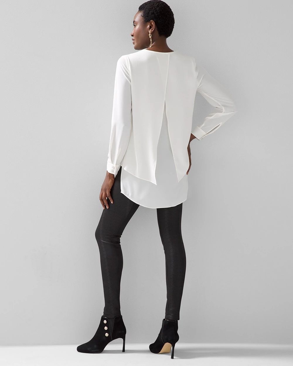 Petite Long Sleeve V-Neck Tunic