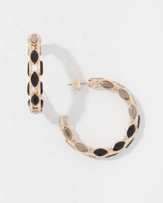 Hematite Hoop Earrings