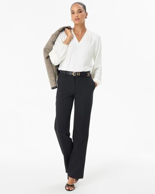 Pleated Sleeve Crepe Blouse click to view larger image.