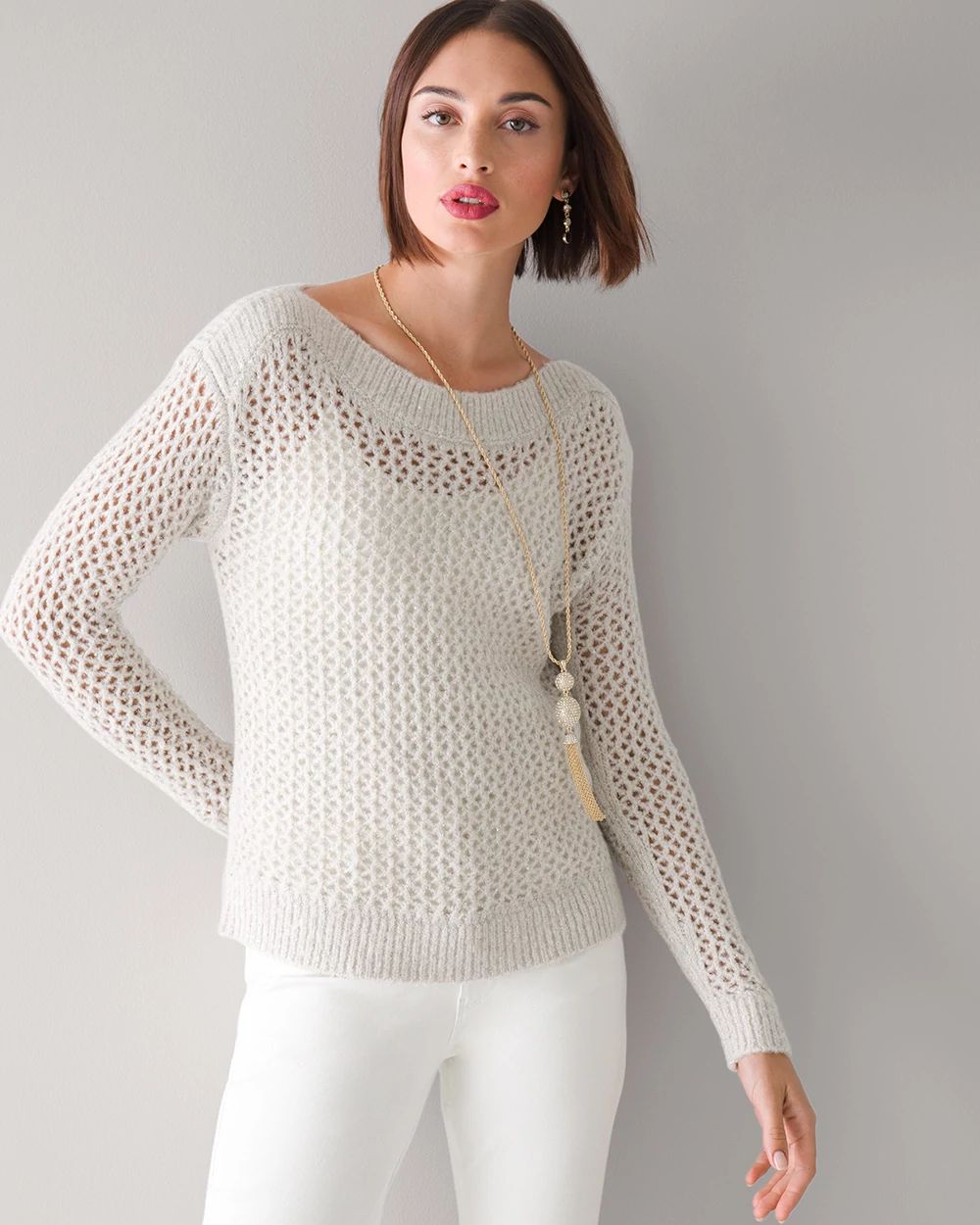 Open Stitch Bateau Sweater click to view larger image.