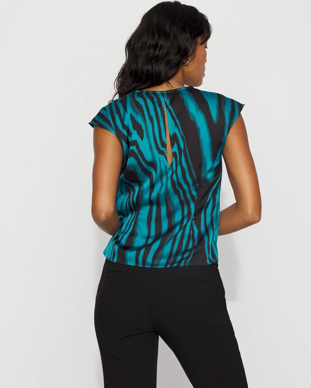 Satin V-Neck Shell - image 4
