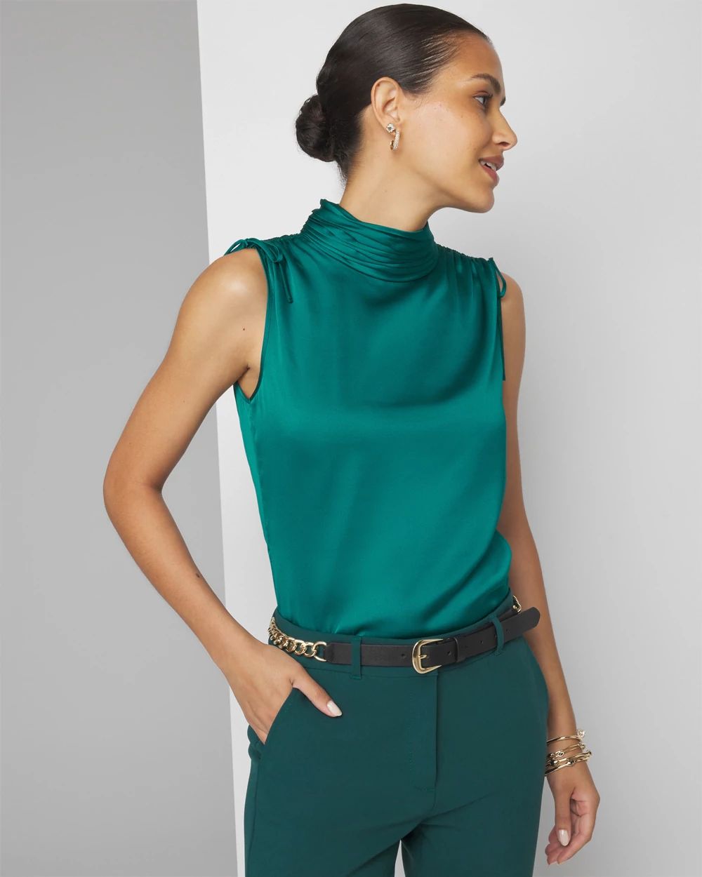 Petite Mockneck Shell Top