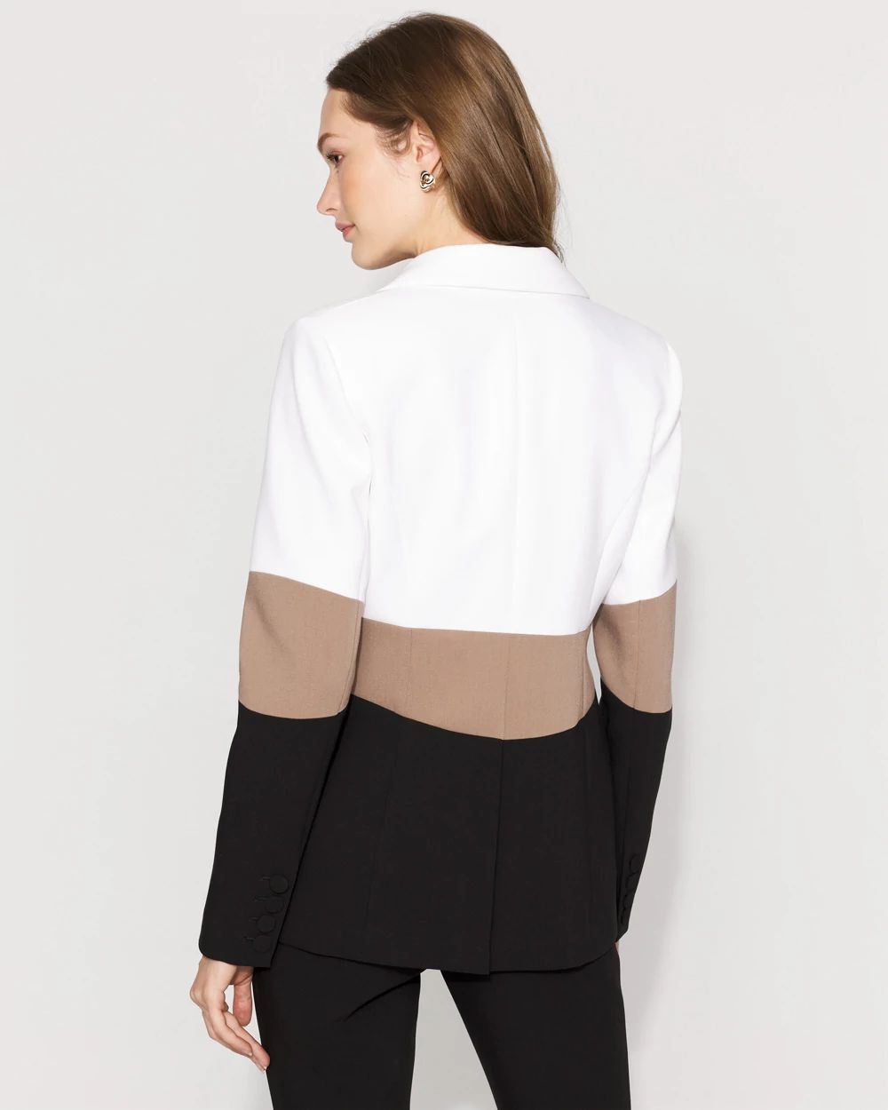 Petite Colorblocked One-Button Blazer