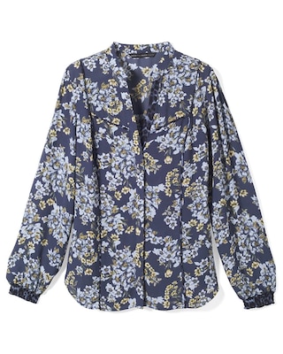 Long-Sleeve Honey Floral Blouse click to view larger image.