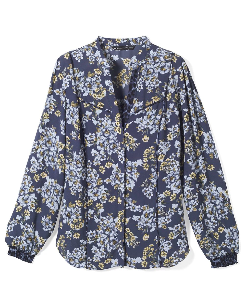 Long-Sleeve Honey Floral Blouse