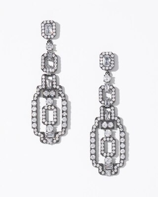 Art Deco Hematite Drop Earrings