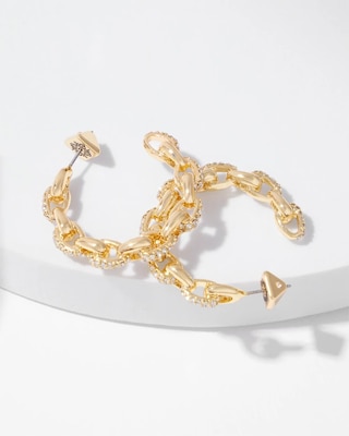 Gold Pavé Hoop Earrings click to view larger image.