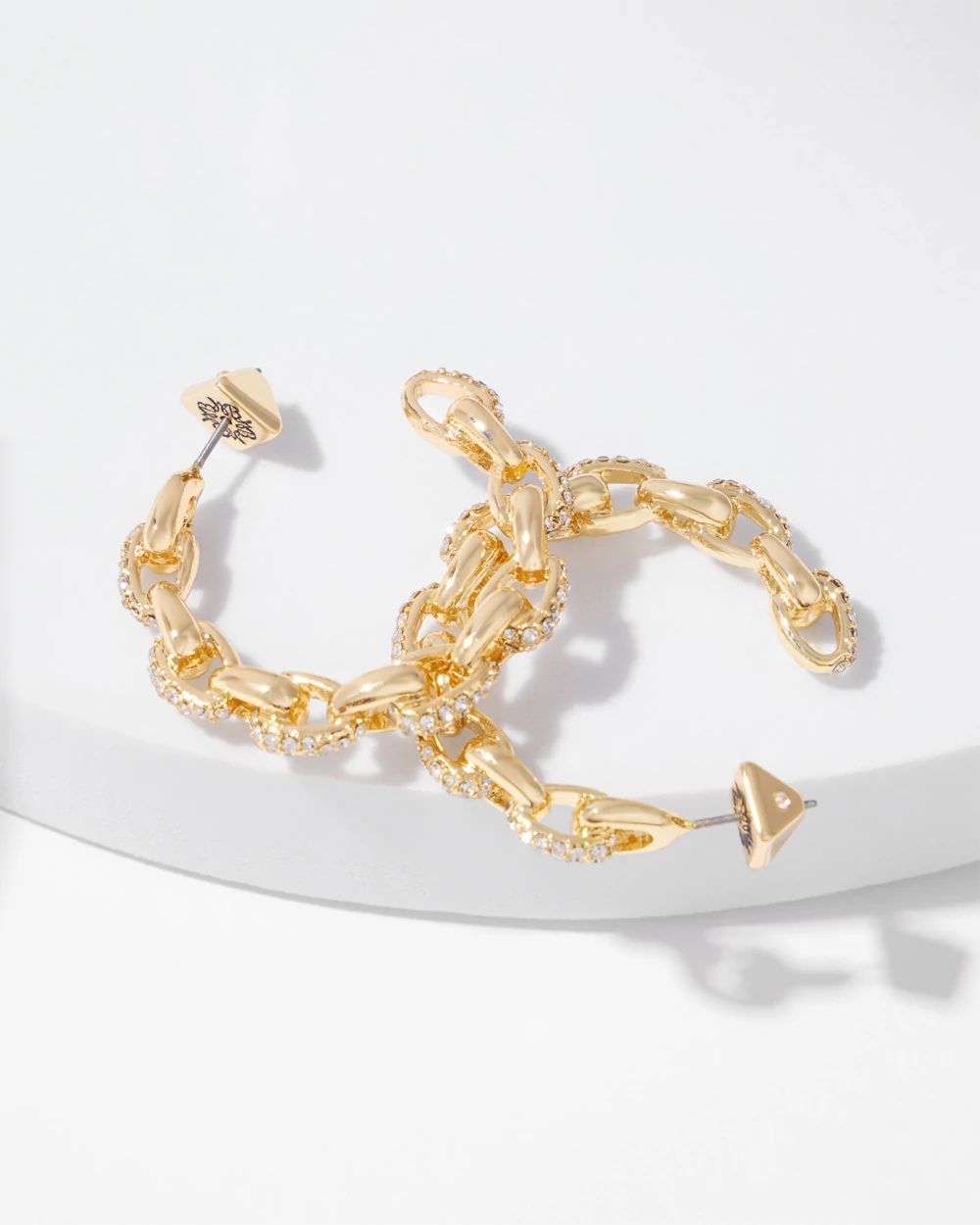 Gold Pavé Hoop Earrings
