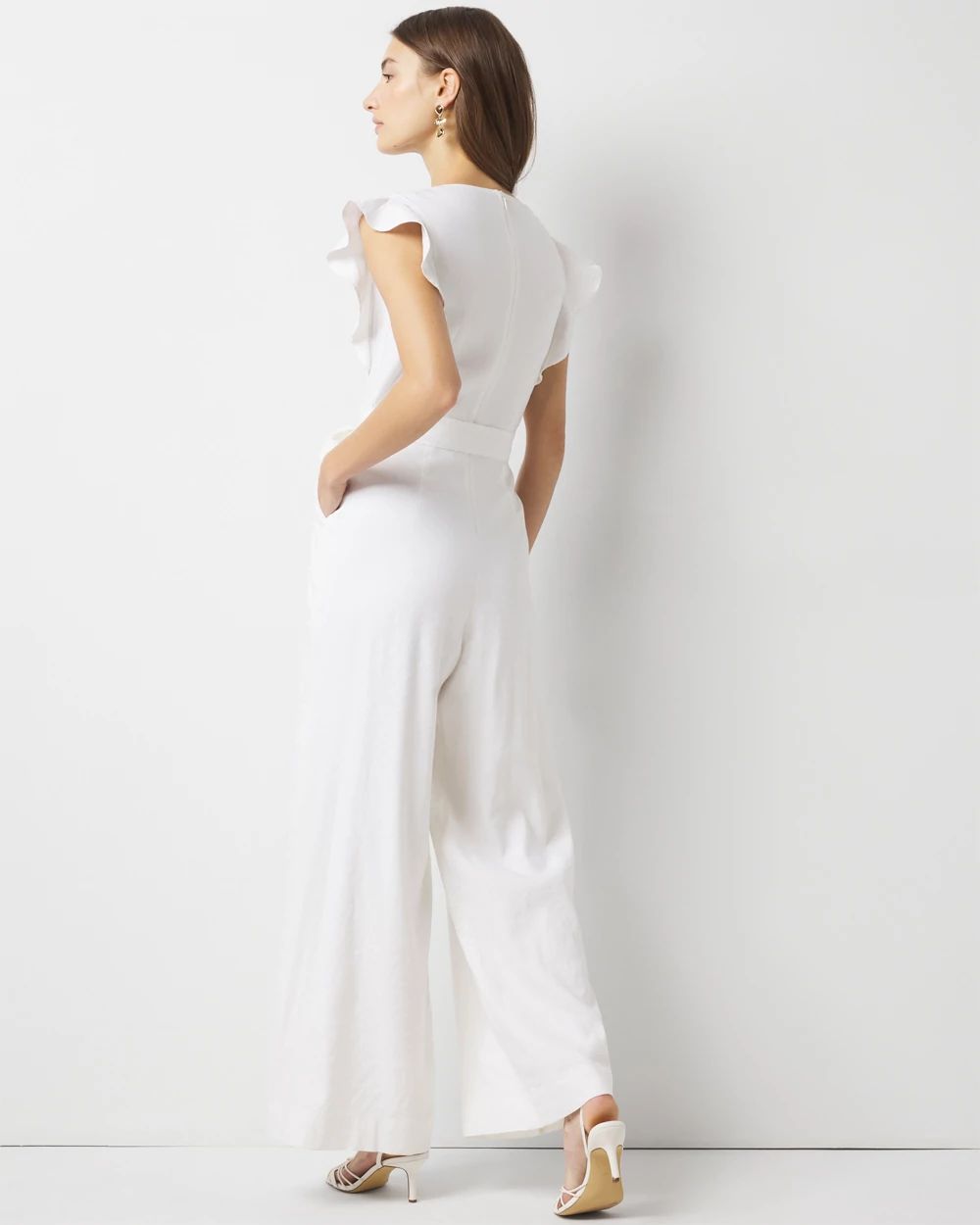 Linen-Blend Wide Leg Jumpsuit
