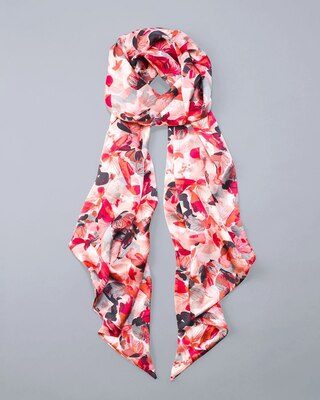 Silk Skinny Butterfly Oblong Scarf