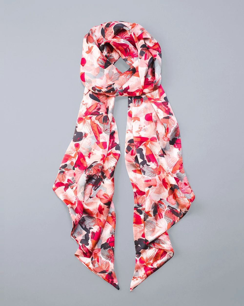 Silk Skinny Butterfly Oblong Scarf