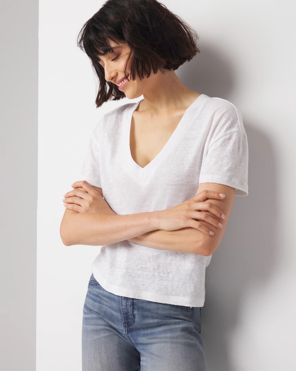 Linen V-Neck Tee
